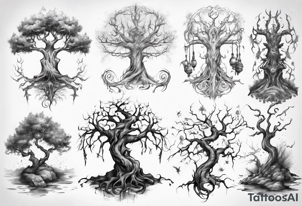 Fantasy tree tattoo idea