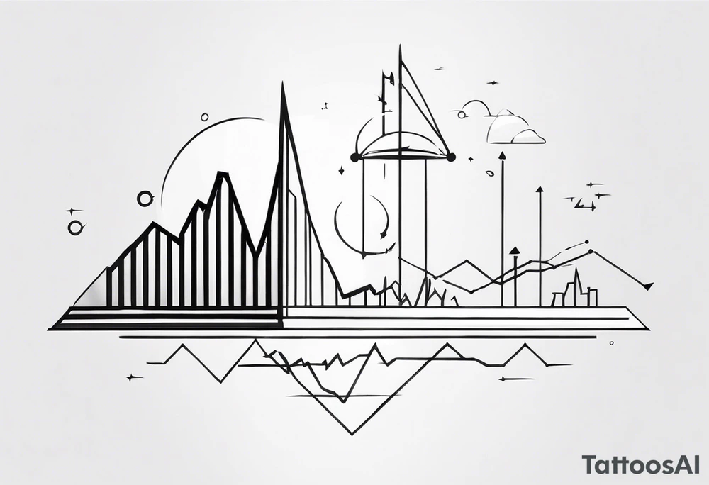 Trading chart with up trend and meaningful qauot that express the up movement tattoo idea