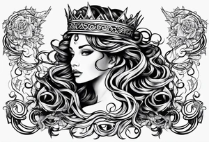 princess crown medusa tattoo idea
