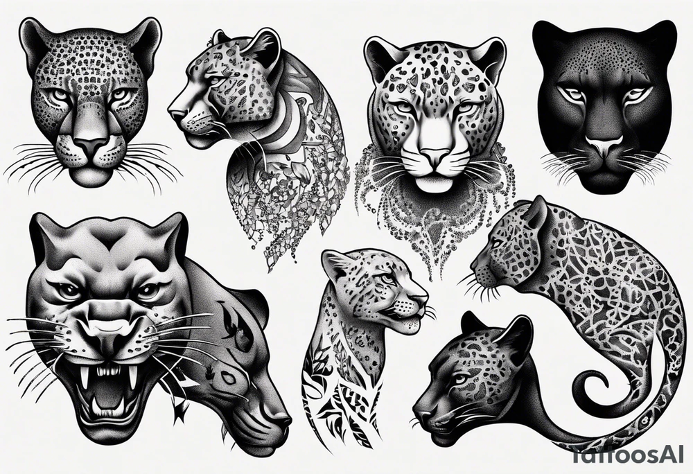 Panther body tattoo idea
