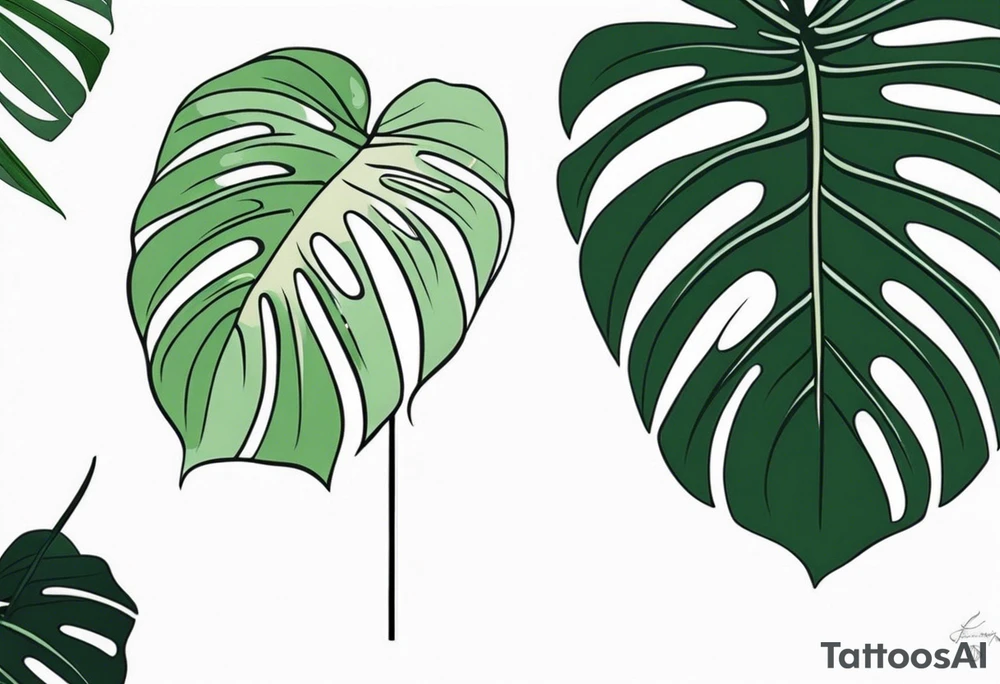 monstera leaf tattoo idea