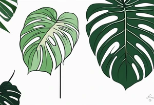 monstera leaf tattoo idea