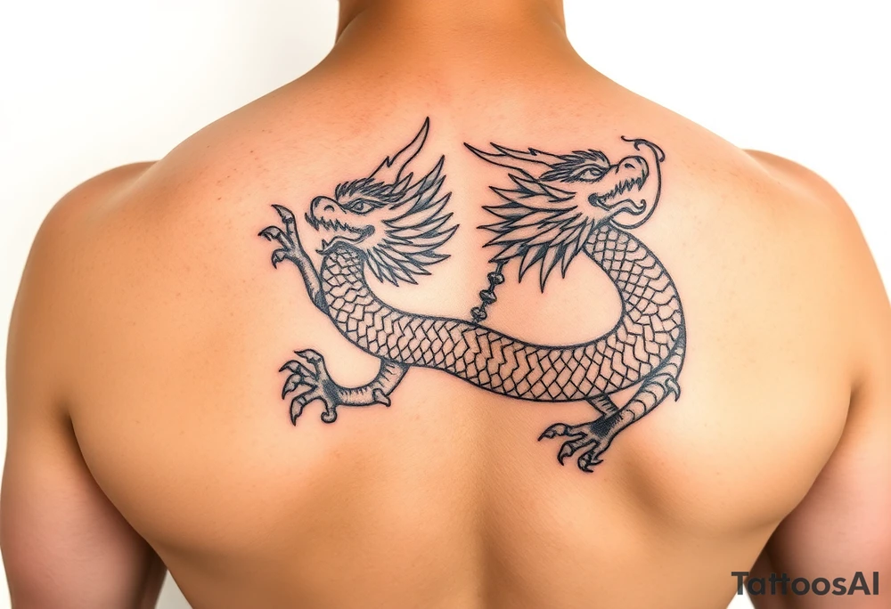 powerful dragon with Chinese style themed on details tattoo idea
