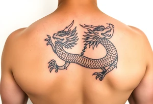 powerful dragon with Chinese style themed on details tattoo idea