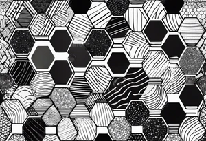 black plain hexagons tattoo idea