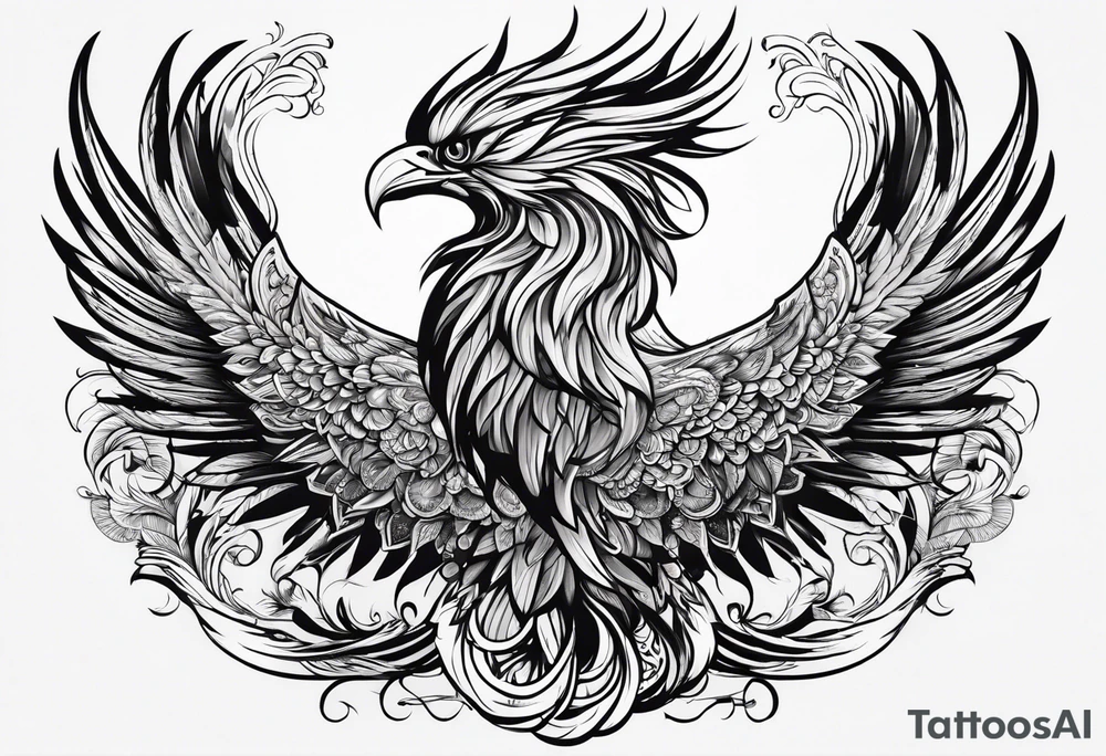 group of phoenix tattoo idea