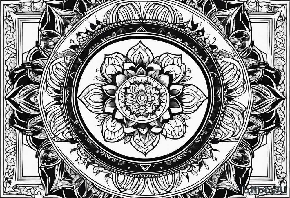Mandala pattern for woman butt tattoo idea