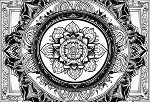 Mandala pattern for woman butt tattoo idea