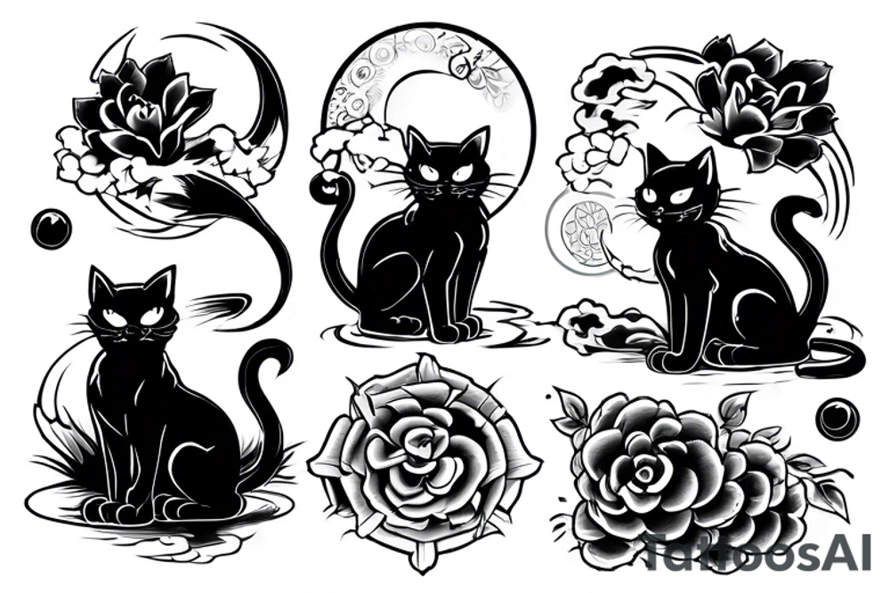 a black cat tattoo idea