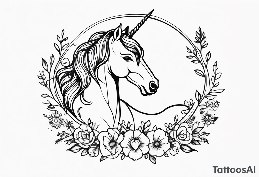 Whimsical Unicorn tattoo idea