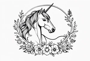 Whimsical Unicorn tattoo idea