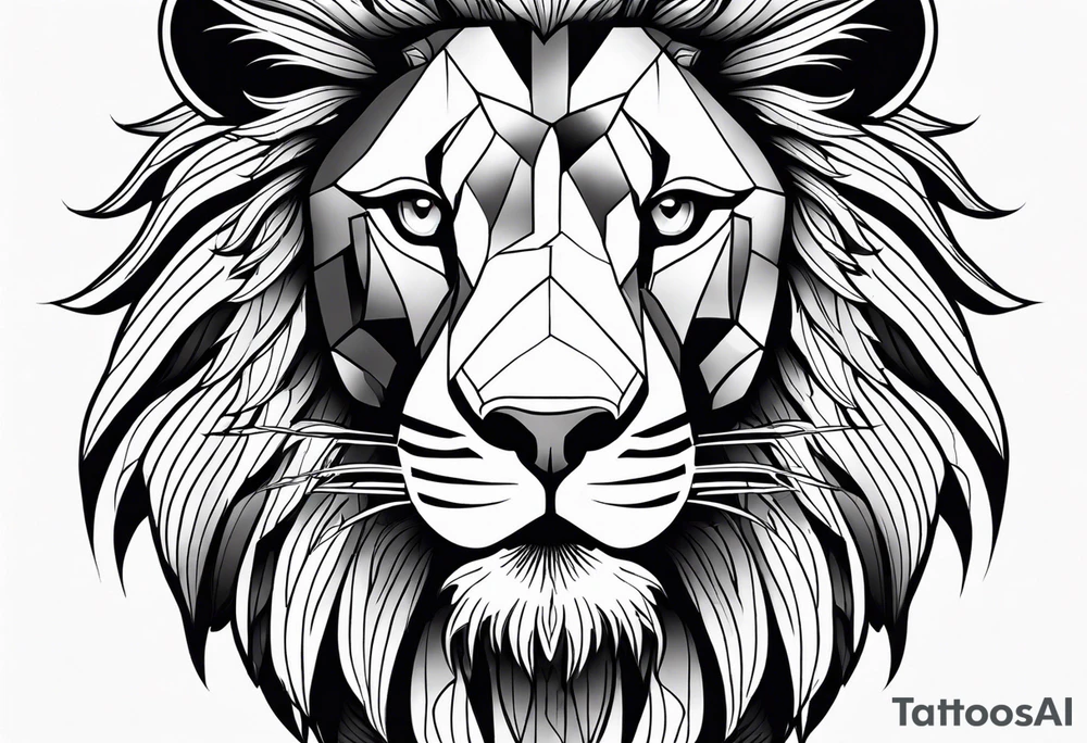 powerful majestic lion, close-up tattoo idea