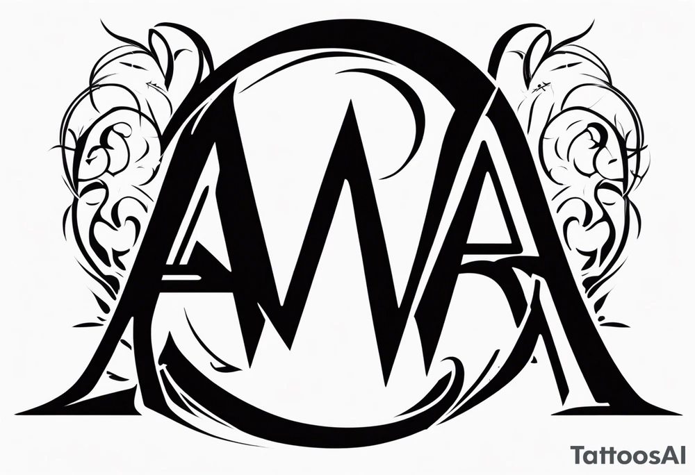 the letters A W R in the middle of a ninja headband tattoo idea