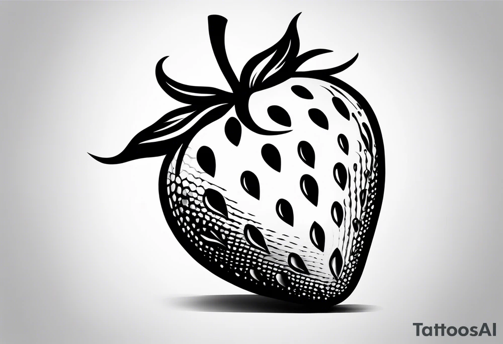A Single Strawberry tattoo idea