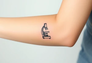 Minimalist tattoo for women scientist, microscope tattoo idea