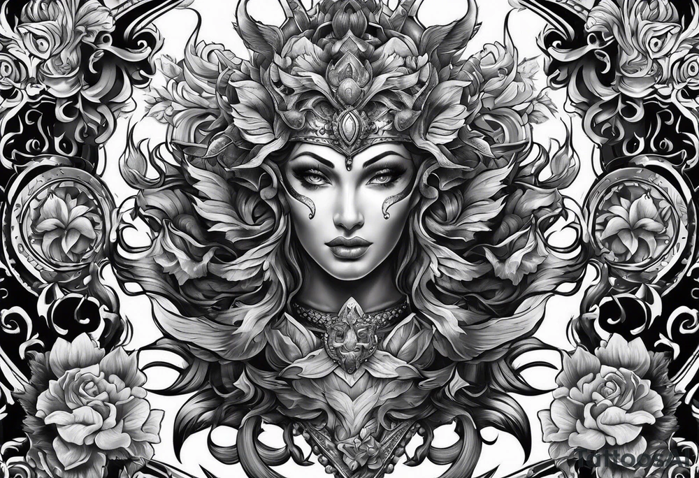 tattoo with demons for the back tattoo idea