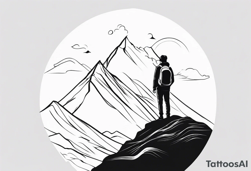 Person on Peak tattoo idea