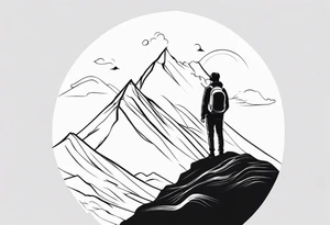 Person on Peak tattoo idea