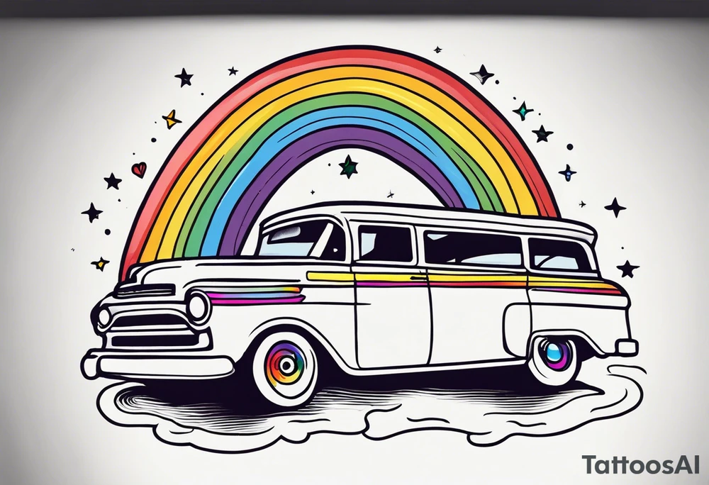 rainbow
old school vintage simple traditional design 



bold color simple tattoo idea