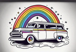 rainbow
old school vintage simple traditional design 



bold color simple tattoo idea