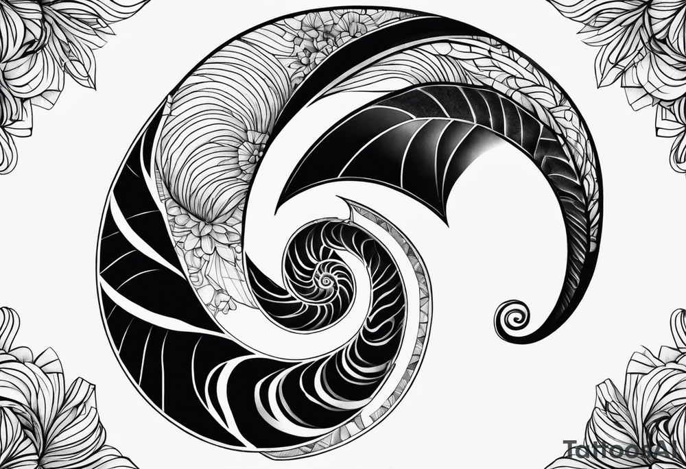 geometric nautilus tattoo tattoo idea