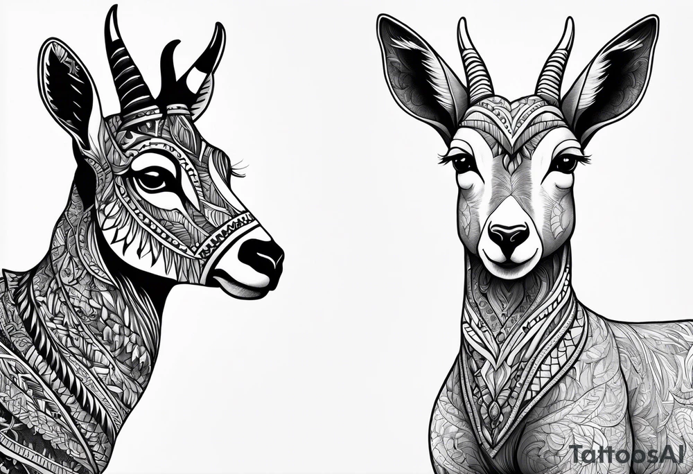 Half Goat half kangroo tattoo idea