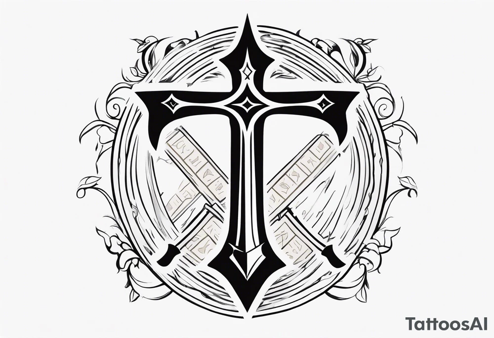 The symbol of Matthias a open Bible and a battle Axe tattoo idea