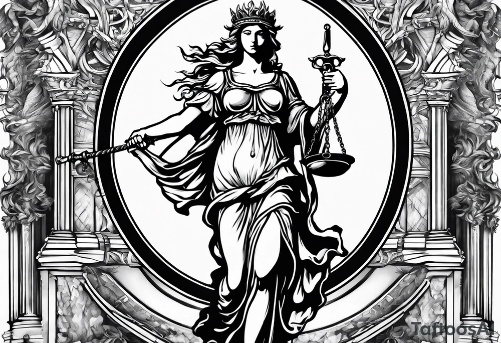 lady justice tattoo idea