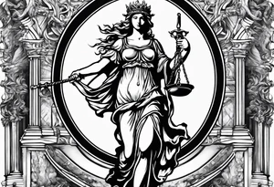 lady justice tattoo idea