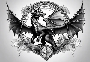 Dragon roman empire structures tattoo idea