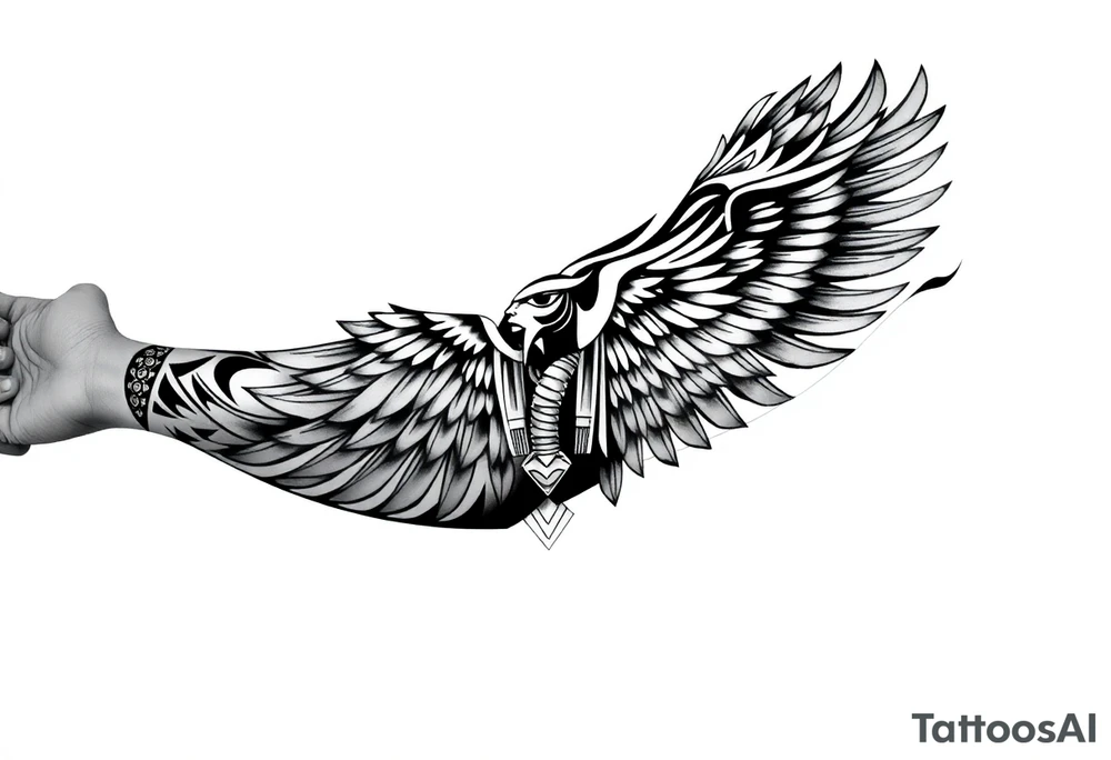 Egyptian theme . Add more elements. I have Egyptian symbols also so I want to connect them tattoo idea