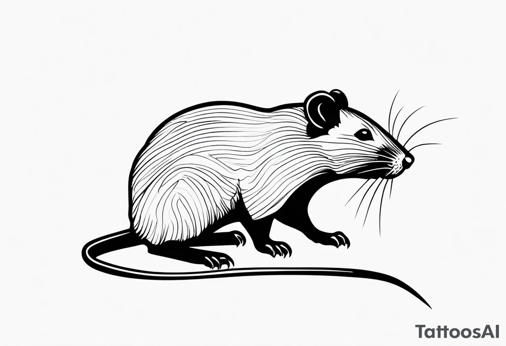simplistic rat tattoo idea