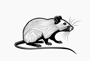 simplistic rat tattoo idea