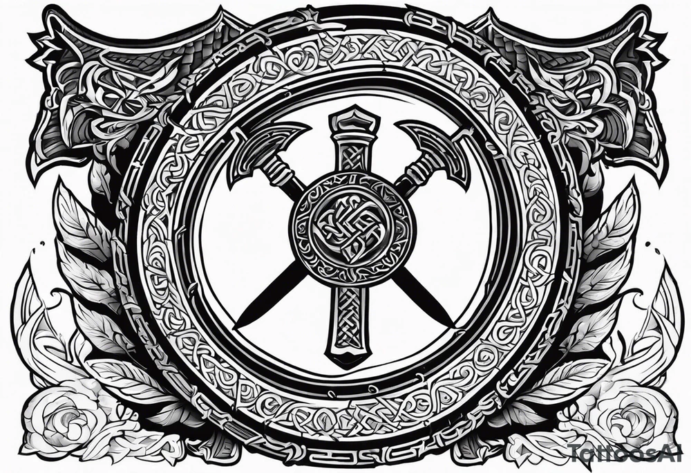 Valhalla viking 
Sword shield gods tattoo idea
