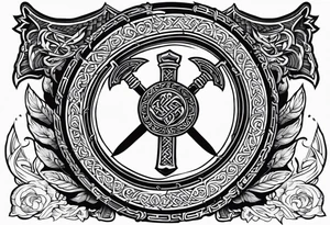 Valhalla viking 
Sword shield gods tattoo idea