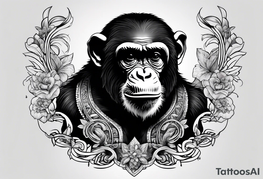 Screaming chimpanzees (chest piece) tattoo idea