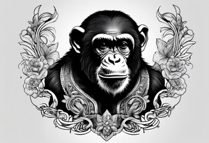 Screaming chimpanzees (chest piece) tattoo idea