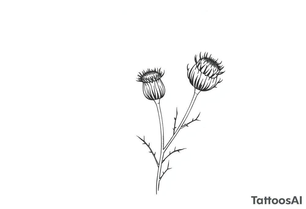 thistle minimalist tattoo idea