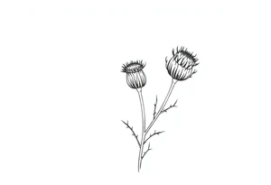 thistle minimalist tattoo idea