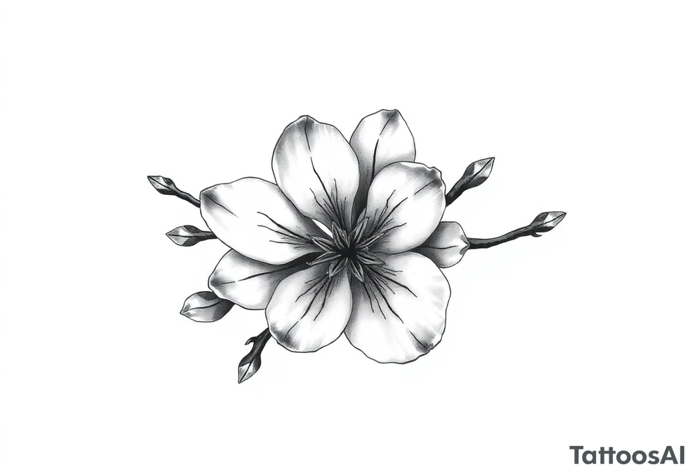 Cherry blossom with round petals tattoo idea