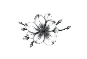 Cherry blossom with round petals tattoo idea