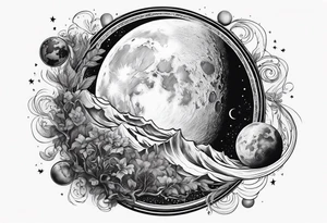 moon and earth collide tattoo idea