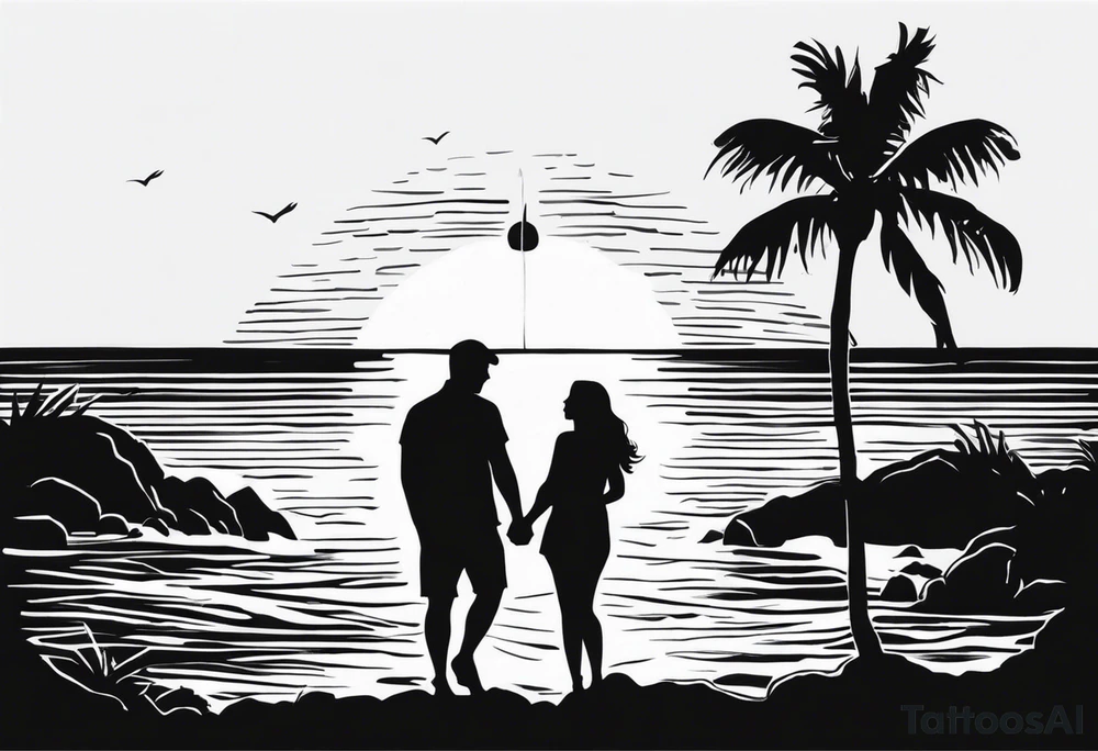 TWO LOVERS POINT SILOUETTE, GUAM tattoo idea