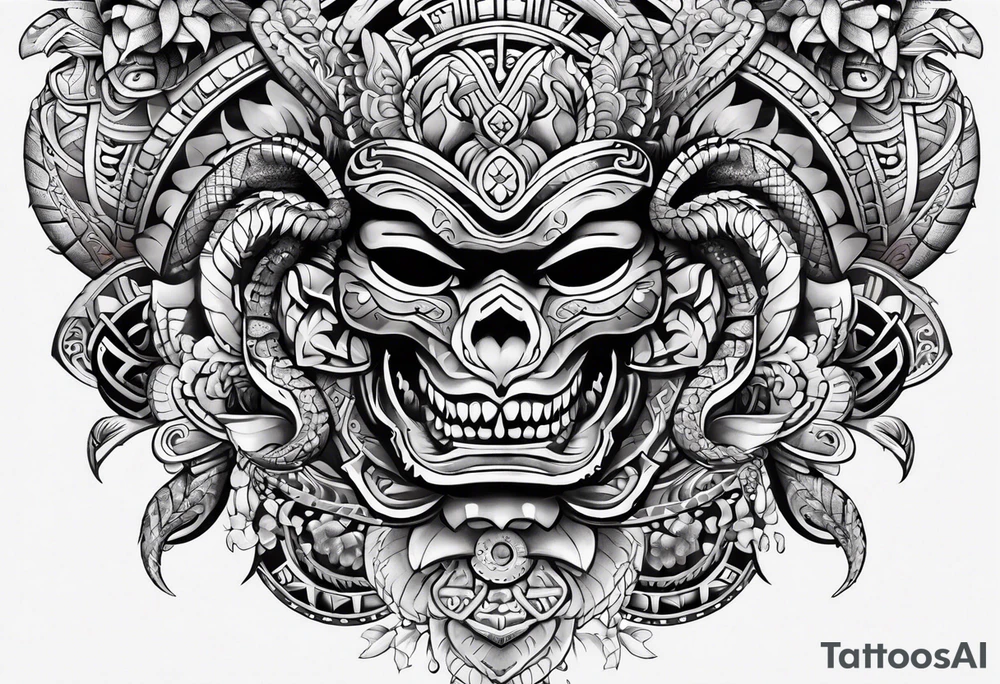 aztec snake sleeve tattoo idea