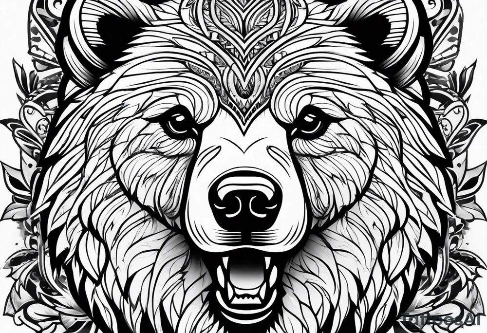 Bear face tattoo idea