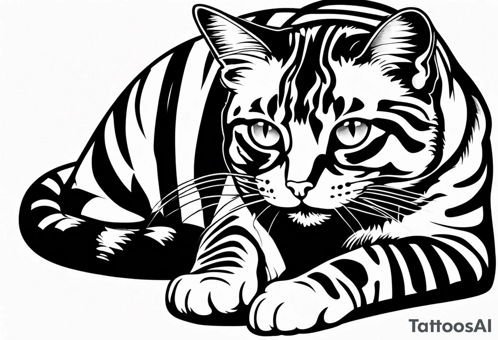 Striped cat tattoo idea