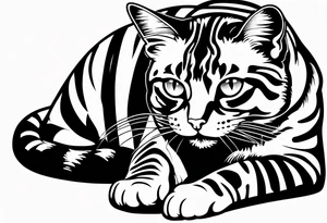 Striped cat tattoo idea