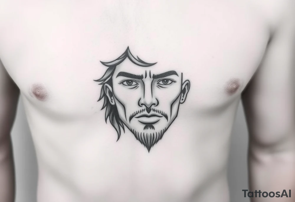 Face on stomach tattoo idea