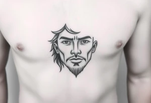 Face on stomach tattoo idea