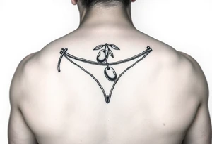 An olive wearing a thong together tattoo idea